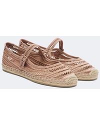 Tory Burch - Open Weave Mary Jane Satin Espadrilles - Lyst