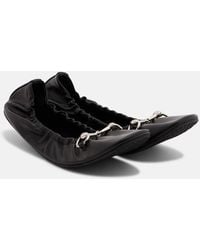 Gucci - Prima Horsebit Leather Ballet Flats - Lyst