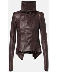 Rick Owens - Naska Asymmetric Leather Jacket - Lyst