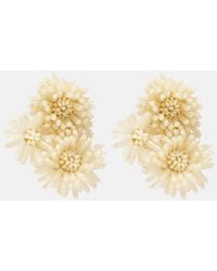 Oscar de la Renta - Pompom Beaded Clip-On Earrings - Lyst