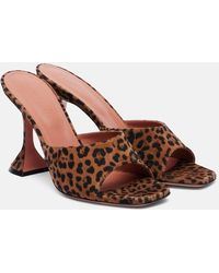 AMINA MUADDI - Leopard Suede Leather Lupita 95 Slippers - Lyst
