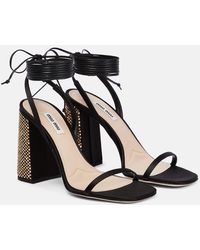 Miu Miu - Sandalen Aus Satin - Lyst