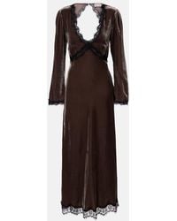 RIXO London - Maxikleid Alesha Aus Samt Mit Spitze - Lyst