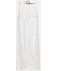 Zimmermann - Embroidered High-rise Wide-leg Pants - Lyst