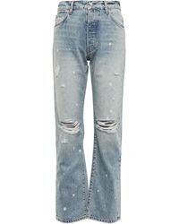Amiri High-rise Distressed Straight Jeans - Blue