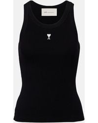 Ami Paris - Ami De Cour Cotton Jersey Tank Top - Lyst