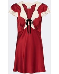 RIXO London - Lacie Lace-Trimmed Satin Minidress - Lyst