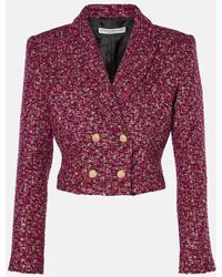 Alessandra Rich - Cropped-Blazer Aus Tweed Mit Pailletten - Lyst