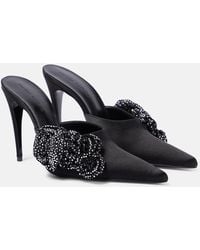 Magda Butrym - Floral-Applique Embellished Satin Mules - Lyst