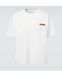 Bottega Veneta - Suede-Trimmed Cotton Jersey T-Shirt - Lyst