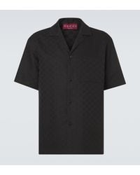 Gucci - Gg Canvas Linen-Blend Bowling Shirt - Lyst