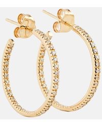 Sydney Evan - 14kt Gold Hoop Earrings With Diamonds - Lyst
