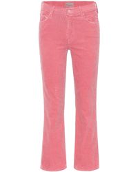 Mother Hose The Outsider Crop aus Cord - Pink