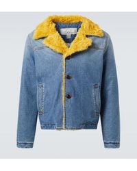 ERL - Faux Shearling-Lined Denim Jacket - Lyst