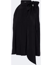 Max Mara - Pleated Tie-Neck Silk Crepe De Chine Top - Lyst