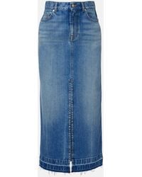 Givenchy - High-Rise Denim Midi Skirt - Lyst