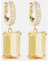 Octavia Elizabeth - Yana Micro 18kt Gold Earrings With Beryls And Diamonds - Lyst