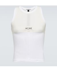 Acne Studios - Tank top in jersey con logo - Lyst