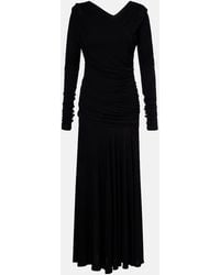 Ganni - Ruched Maxi Dress - Lyst