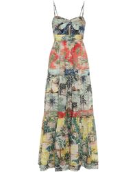 Zimmermann Midikleid Juliette aus Baumwolle - Mehrfarbig