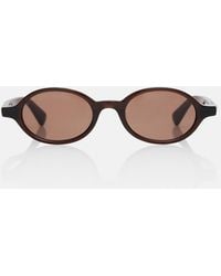 Bottega Veneta - Slim Ribbon Oval Sunglasses - Lyst