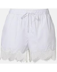 Jonathan Simkhai - Lace-Trimmed Cotton Shorts - Lyst