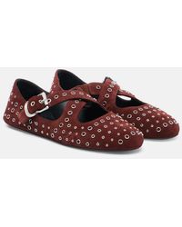 Alaïa - Bailarinas De Ante Adornadas - Lyst