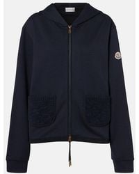 Moncler - Cotton-Blend Zip-Up Hoodie - Lyst