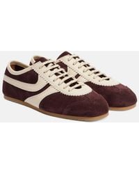 Dries Van Noten - Leather-Trimmed Suede Sneakers - Lyst