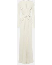 Elie Saab - Gathered Cutout Jersey Gown - Lyst