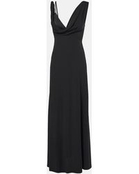 TOTEME - Twisted-Strap Draped-Neck Stretch-Woven Midi Dress - Lyst