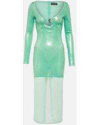 David Koma - Midikleid Mit Pailletten - Lyst