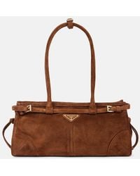 Prada - Bonnie Medium Suede Shoulder Bag - Lyst