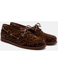 Gianvito Rossi - Vandee Leopard-Print Suede Boat Shoes - Lyst