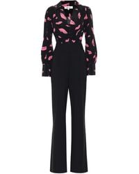 Diane von Furstenberg Jumpsuit June aus Seide und Wolle - Schwarz