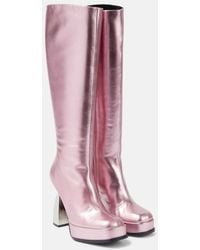NODALETO - Angel Metallic Leather Knee-High Boots - Lyst