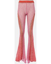 Roberta Einer - Open-Knit Cotton Flared Trousers - Lyst