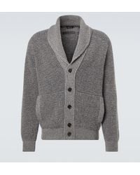 ZEGNA - Waffle-Knit Cashmere And Mohair Cardigan - Lyst