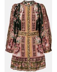 FARM Rio - Vestido Corto En Mezcla De Algodon Floral - Lyst
