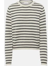 Brunello Cucinelli - Striped Cashmere-Blend Sweater - Lyst