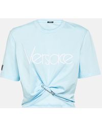 Versace - 1978 Re-Edition Logo Cotton Crop Top - Lyst