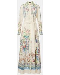 Etro - Belted Printed Cotton Shirt Dress - Lyst