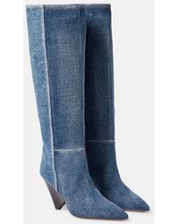Isabel Marant - Lakita Denim Knee-High Boots - Lyst