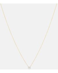 STONE AND STRAND - Dainty Mirror Ball 10kt Gold Necklace With Diamonds - Lyst