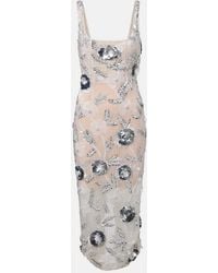 Rachel Gilbert - Pierre Embellished Midi Dress - Lyst