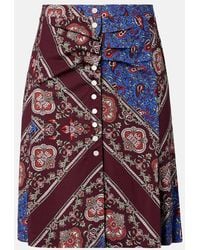 Rabanne - Gathered Paisley Printed Miniskirt - Lyst