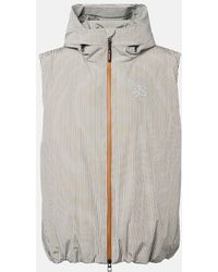 Loewe - X On Hooded Striped Puffer Vest - Lyst