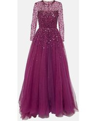 Jenny Packham - Abito lungo Constantine in tulle con paillettes - Lyst