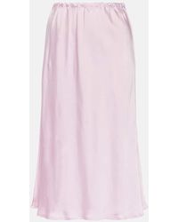 Jil Sander - Satin Midi Skirt - Lyst