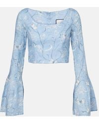 Agua Bendita - Limoncillo Lymanopoda Floral Linen Crop Top - Lyst